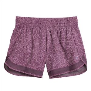 Athleta printed mesh racer run shorts size M